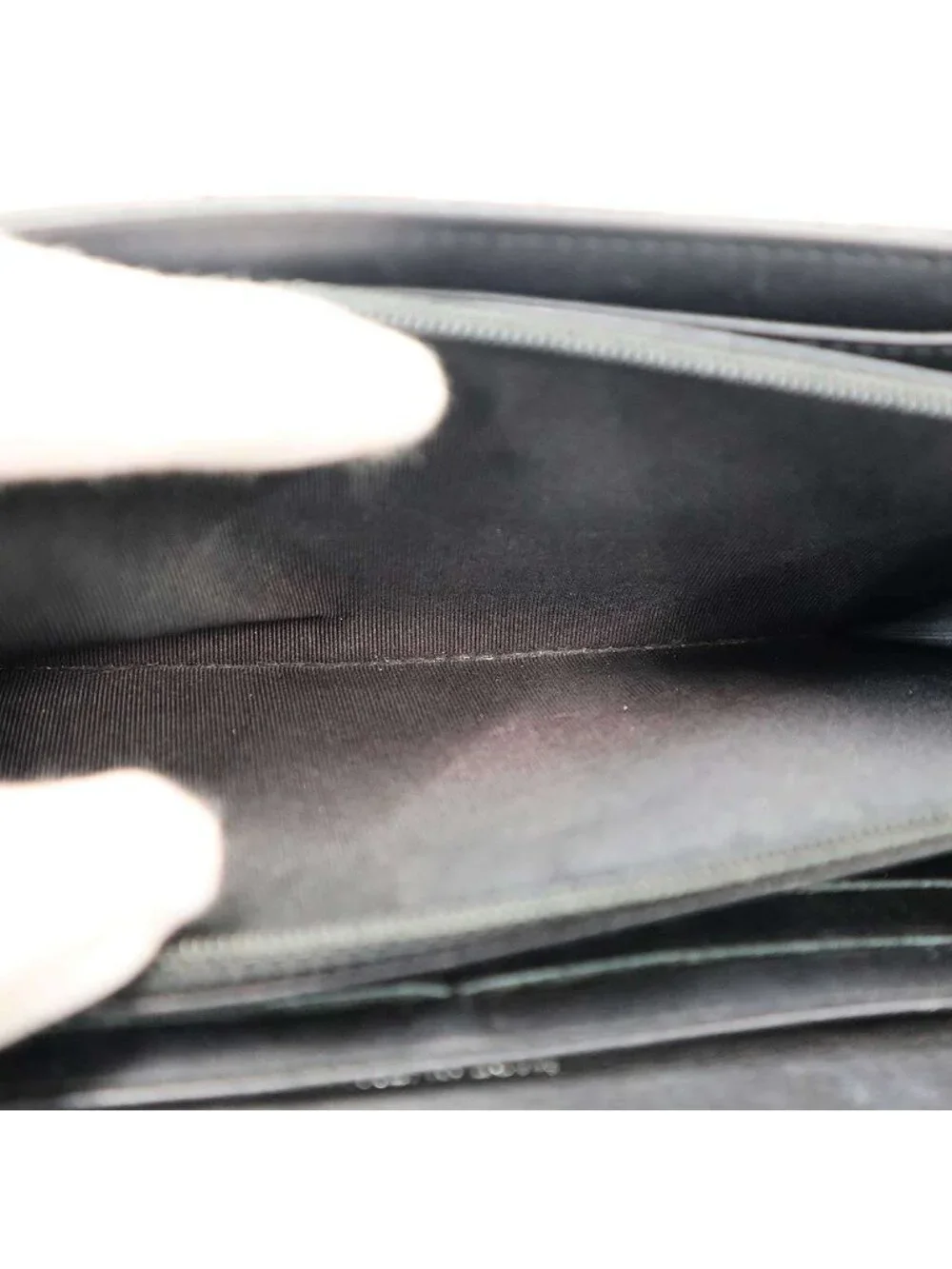 Chanel Quilted Patent CC Logo Wallet Black